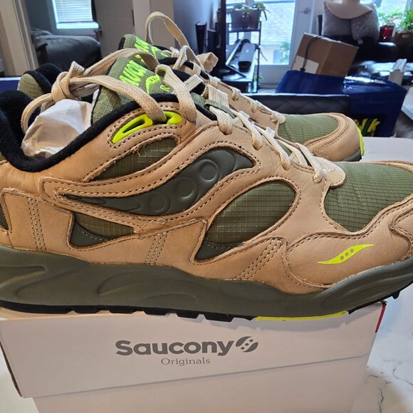 Saucony Grid Shadow 2 Avocado Beige Size 10.5 S70846-2 Hiking Trail Runner NEW - Picture 4 of 12